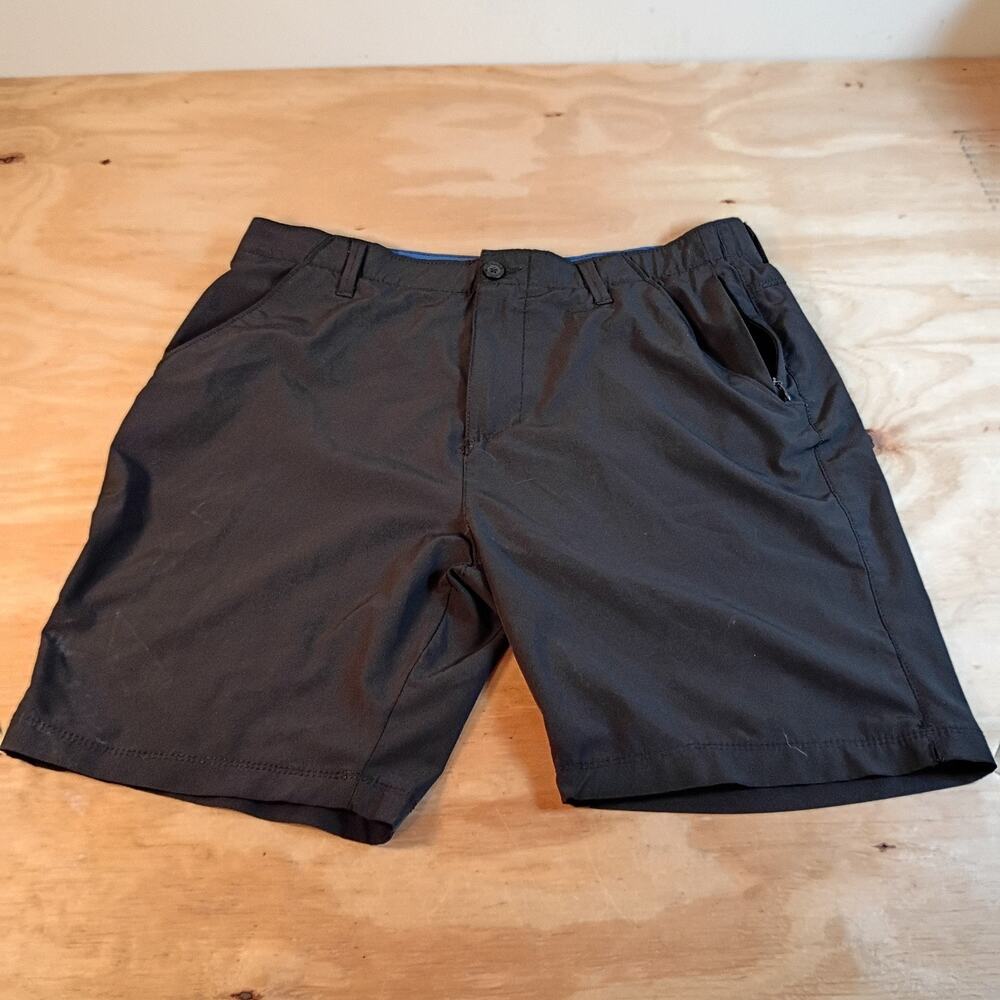 Denali Shorts Mens 34 Black Flat Front Stretch Hiking Golf Activewear Outdoor